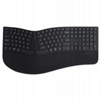 Belaidė ergonomiška klaviatūra Delux GM909, juoda, Bluetooth / USB