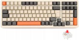 Mechaninė žaidimų klaviatūra Rii RK909, juoda, oranžinė, raudoni jungikliai