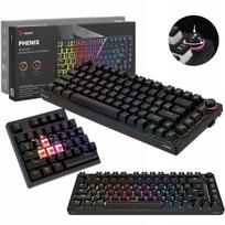 Belaidė mechaninė klaviatūra SAVIO PHENIX Gateron Red Pro, ABS, RGB
