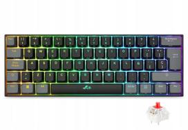 Mechaninė klaviatūra Rii RK802, 60%, Bluetooth, 2,4G, USB-C, QWERTY