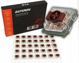 Žemos Gateron Brown 2.0 klaviatūros jungikliai, hot-swap