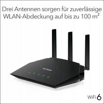 Belaidis maršrutizatorius NETGEAR WiFi 6 AX1800, 4 srautai, iki 100 m²