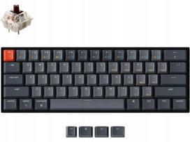 Belaidė klaviatūra KEYCHRON K12-H3 su Gateron G Pro Brown mygtukais, RGB apšvietimas, juoda