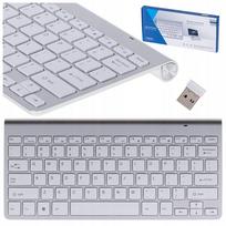 Belaidė mini klaviatūra, sidabrinė, su USB, skirta nešiojamam kompiuteriui ir išmaniajam televizoriui