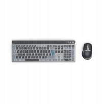 Belaidė klaviatūra ir pelė HAMA WKM-750, QWERTY US, juoda/pilka, RF/BT