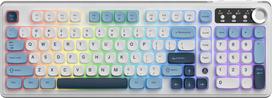 Belaidė klaviatūra Ajazz AF98 PLUS RGB, balta, membraninė