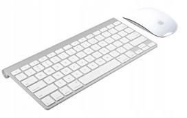 Belaidė klaviatūra Apple A1314 ir pelė Apple Magic Mouse A1296, balta