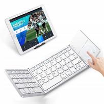 Belaidė mini klaviatūra su jutikliniu pultu, sulankstoma, balta, 2.4GHz