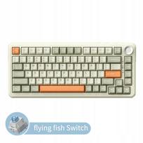 Mechaninė klaviatūra AJAZZ AK820 MAX PLUS, 75%, RGB, trijų režimų, 8000 mAh, pilka/kreminė/oranžinė