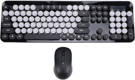 Belaidė klaviatūra ir pelė, 2,4 GHz, retro stiliaus, 104 mygtukai