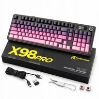 Mechaninė klaviatūra ATTACK SHARK X98 PRO, RGB apšvietimas, 2.4G, Bluetooth, 4000 mAh, rožinė