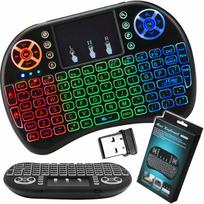 Belaidė mini klaviatūra su jutikliniu pultu, RGB apšvietimas, SMART TV