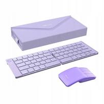 Belaidė mini klaviatūra ir pelė su dėklu, violetinė