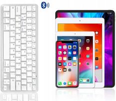 Belaidė balta Bluetooth klaviatūra iPad, iMac, PS, kompiuteriui