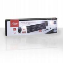 Belaidė klaviatūros, pelės ir kilimėlio rinkinys ART AK-48A, 2,4G, QWERTY