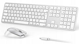Belaidė „Bluetooth“ klaviatūra ir pelė OMOTON (ispaniška) Mac kompiuteriams