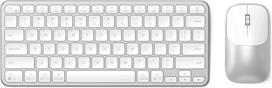 Belaidė sidabrinė klaviatūra ir pelė, Bluetooth, USB-C, plona