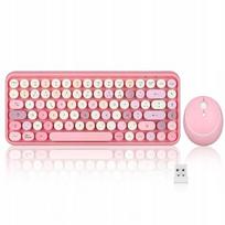 Belaidė klaviatūra ir pelė Perixx PERIDUO-713, mini, rožinė, AZERTY