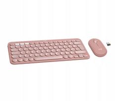 Belaidė klaviatūra ir pelė Logitech Pebble 2 Combo, rausva