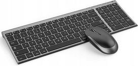 Belaidė USB klaviatūra QWERTY italų, 2.4G, tamsiai pilka, su pele