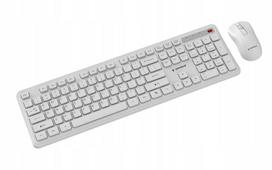 Belaidė klaviatūra su pele Slim QWERTY 2.4G, balta