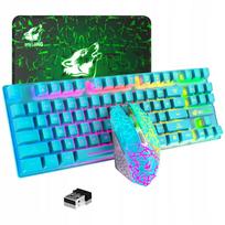 Belaidė klaviatūra ir žaidimų pelė su RGB apšvietimu