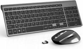 Belaidė AZERTY klaviatūra ir pelė JOYACCESS, pilno dydžio, tylus veikimas