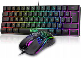 Laidinis RedThunder klaviatūros ir žaidimų pelės rinkinys, RGB, 7200 DPI