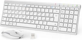 Belaidė klaviatūra ir pelė iClever GK03, ergonomiška, plona, USB-C