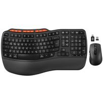 Belaidė klaviatūra ir pelė su ergonomiška USB-C jungtimi, QWERTZ išdėstymas