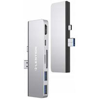 Kortelių skaitytuvas SD, USB-C 7 in 1 su HDMI 4K 60Hz, USB 3.0, PD 60W, sidabrinis, Surface Pro 7