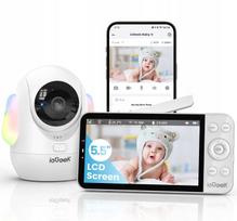 Vaizdo auklė IEGEEK 2,5K, 5,5", WiFi, PTZ 360°, valdymas programėle
