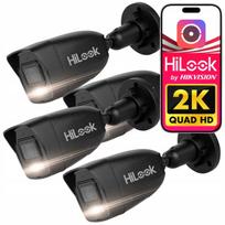 Lauko IP vaizdo kamera Hilook IPCAM-B4-30DL, 4MP, juoda, su dviguba LED apšvietimo sistema ir judesio detekcija
