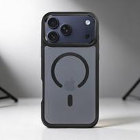 Case for iPhone 17 Forcell F-Protect Smoke Hybrid Premium Lite compatible with MagSafe black