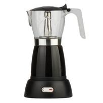 Juodas H01 elektrinis moka puodas, 6 puodeliai, 300 ml, ES