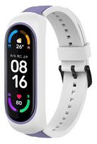 Fusion Accessories Xiaomi Mi Band 3/4/5/6 White/Purple Dual Color