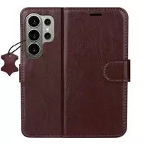 TFO Smart Luxe leather book-style phone case for Samsung Galaxy S26 Ultra (S948) brown