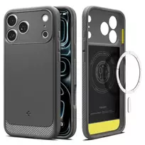 Spigen Rugged Armor phone case with MagSafe support for iPhone 17 Pro | iPhone 18 Pro gray
