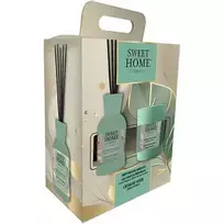 Sweet Home Collection Green Chrysalys Set - Aroma diffuser gift set with candle
