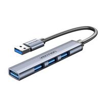 Vention USB 3.0 to USB 3.0/USB 2.0*3 Mini Hub, 0.15m, Gray Metal Finish