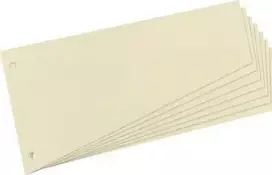 Herlitz 10838464 skiriamosios juostelės iš manilos kartono, trapecijos formos, A4, perforuotos, 120 x 230 mm, kreminės spalvos