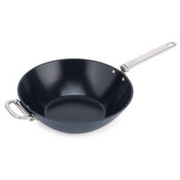 Wok keptuvė Joseph Joseph Space 32 cm su nulenkiamomis rankenomis, mėlyna