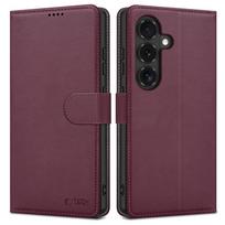 Atverčiamas dėklas Tech-Protect Wallet, skirtas Samsung Galaxy S26 FE, bordo