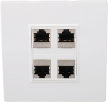 Ethernet sieninė plokštelė, 4 prievadų keystone lizdo sieninė plokštelė su nuimamu laidininko lizdu, moteriška-moteriška ethernet sieninė jungtis, skirta cat5/5e/6/6a ethernet įrenginiams