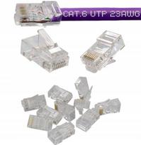 Klanet Rj45 kat.6 Utp 8p8c internetinės jungtys paauksuotos 10vnt.