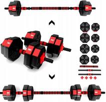 Solidūs hanteliai 15kg 2x7,5kg hantelių rinkinys + štangos grifas