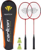 Carlton badmintono rinkinys Match 2 žaidėjams (2 raketės, 2 kamuoliukai + krepšys), raudonas/juodas