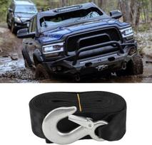 Chiciris tvirta gervės juosta, tvirta gervės juosta su kabliu, 3500 svarų apkrova, valties priekabos gervės diržas, vilkimo diržas, virvė automobiliui, vilkikui, visureigiui, vandens motociklui