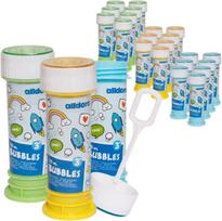 Alldoro muilo burbulų rinkinys iš 24 su labirintu dangtelyje, kiaulpienių lazdelės vaikams nuo 3 metų, spalvingi 24 x 55 ml