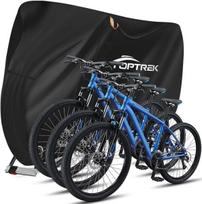 Toptrek dviračio uždangalas 3 dviračiams 210d su siūlių juosta oxford audinys vandeniui atsparus aukštos kokybės dviračių garažas lauke 220 x 120 x 110 cm atsparumas plyšimui apsauga nuo saulės apsauginis dviračio uždangalas su krepšiu